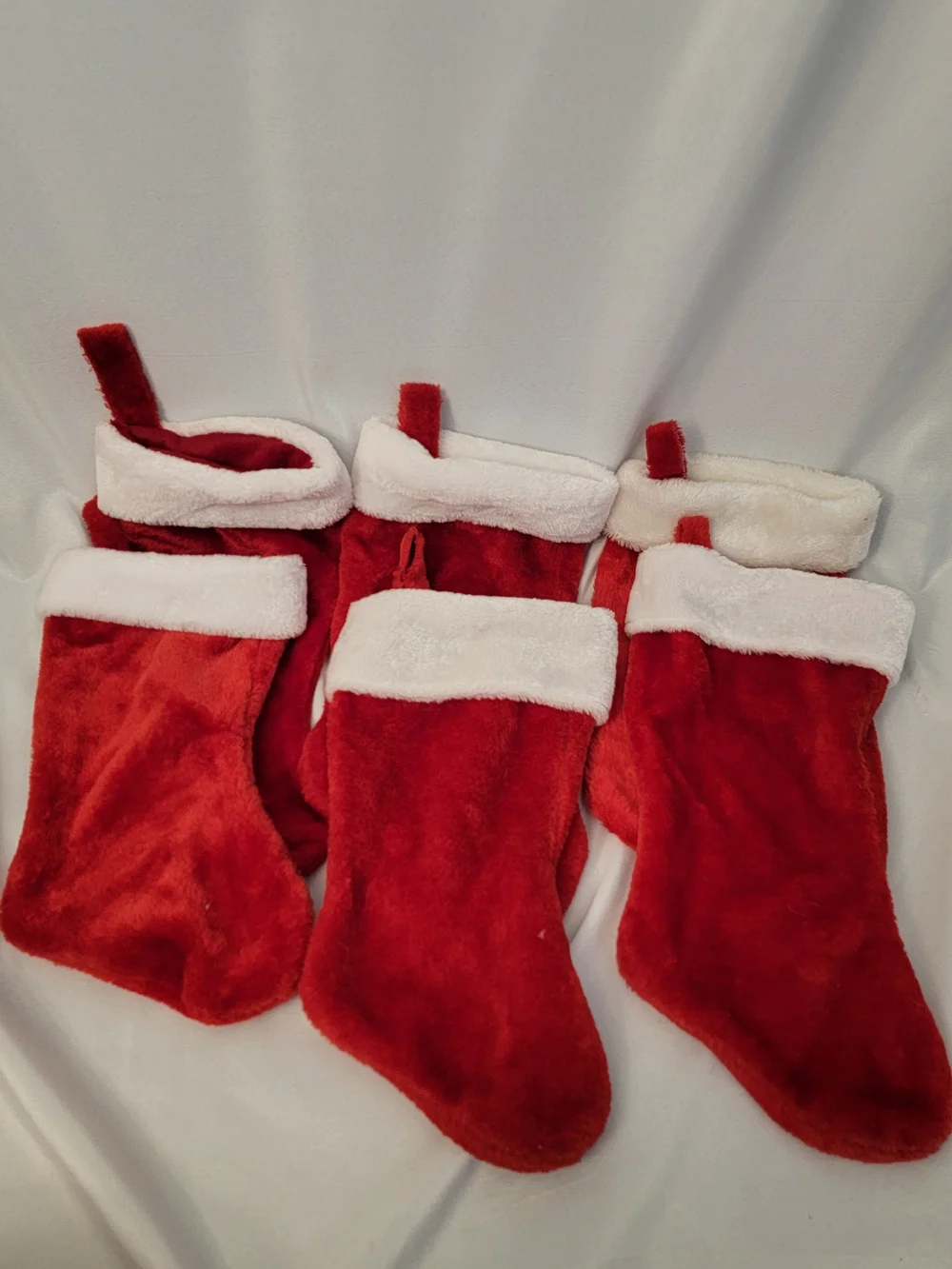 Classic Red and White Christmas Stockings Set - 6